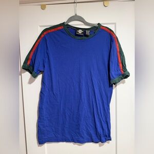 Men's Blue Green and Red Vintage Tee